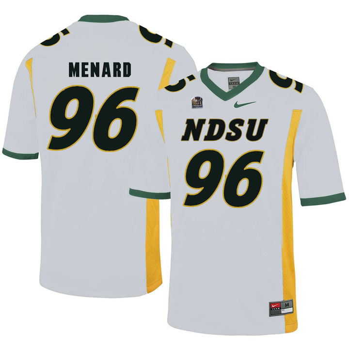 North Dakota State Bison #96 Greg Menard White College Football Jersey
